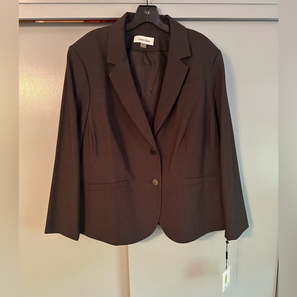 NWT Calvin Klein Blazer Charcoal Grey Women’s Plus Size 22W